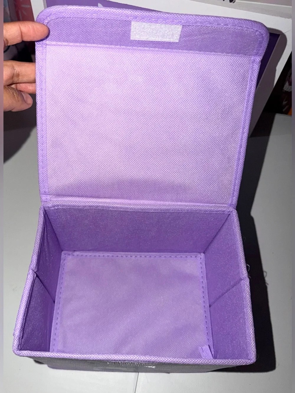 💜Kuromi Purple Storage Bin with Velcro shutting lid